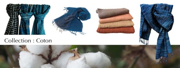 Découvrez de magnifiques écharpes en coton naturel, fabriquées de façons artisanale et authentique par les artisans des villages du Laos et du Cambodge.